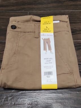 Ella Moss Wide-Leg Crop Chinos — Tan